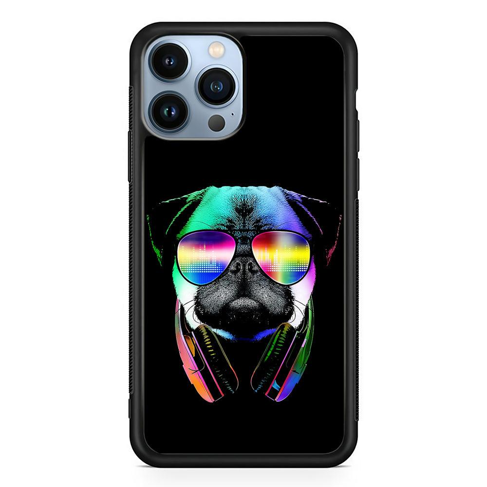 Music Love Pug DJ 2D Rubber Phone Case-Black-Oxvistore