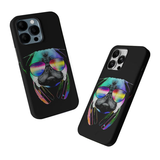 Music Love Pug DJ 2 in 1 Tough Phone Case-Oxvistore