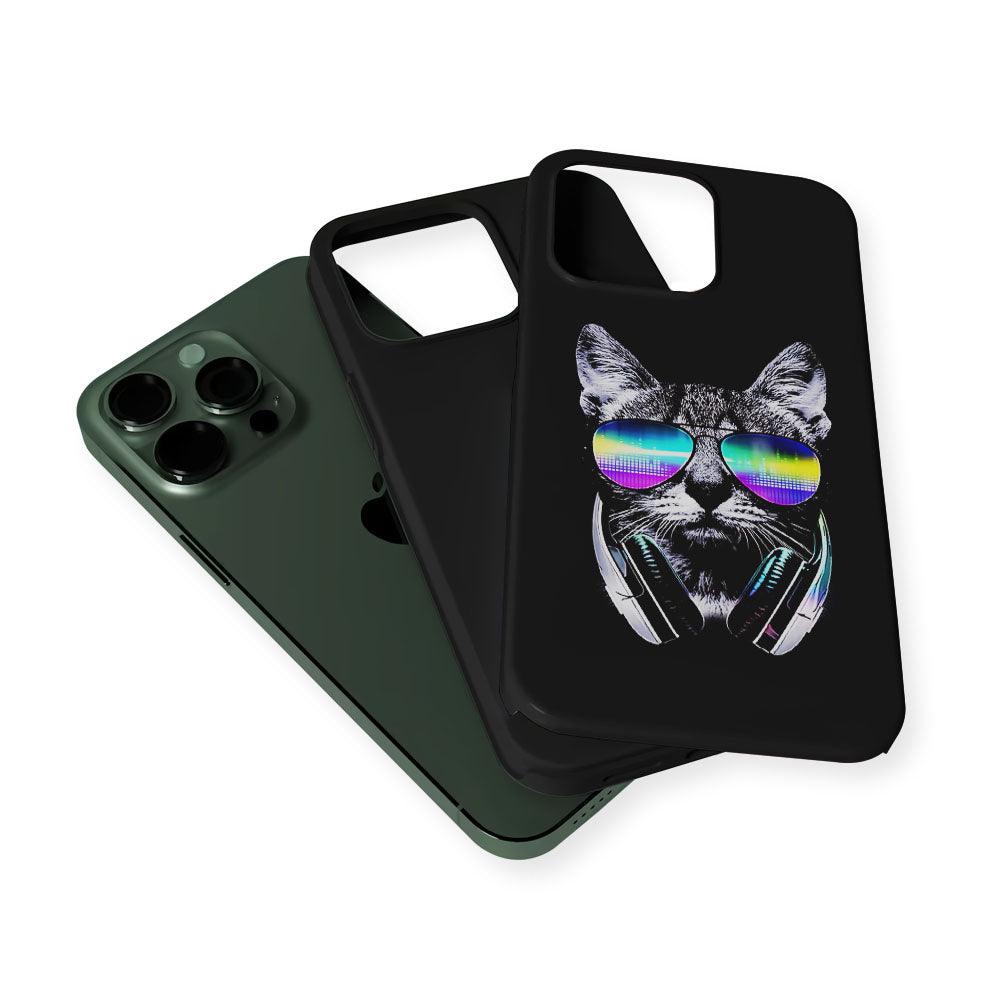 Music Lover Cat DJ 2 in 1 Tough Phone Case-Oxvistore