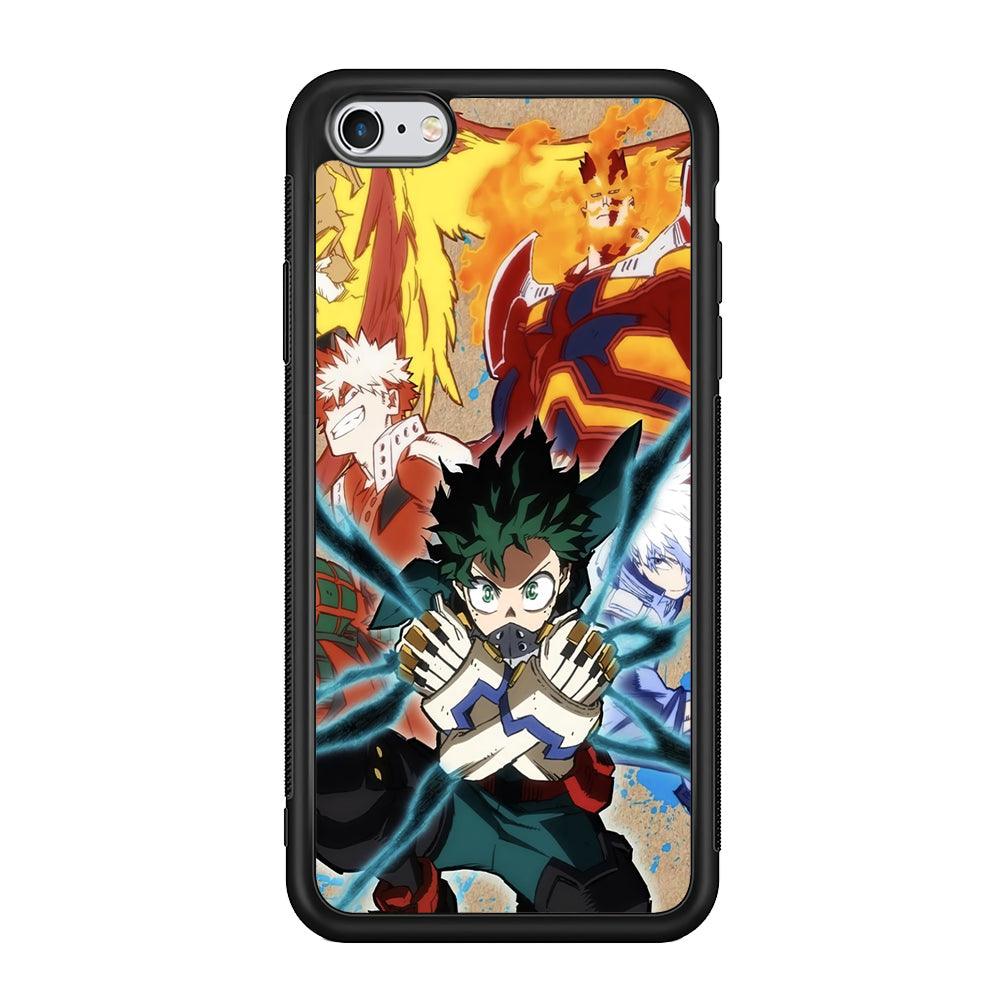 My Hero Academia Black Lightning iPhone 6 | 6s Case-Rubber Black (2D Case)-Oxvistore