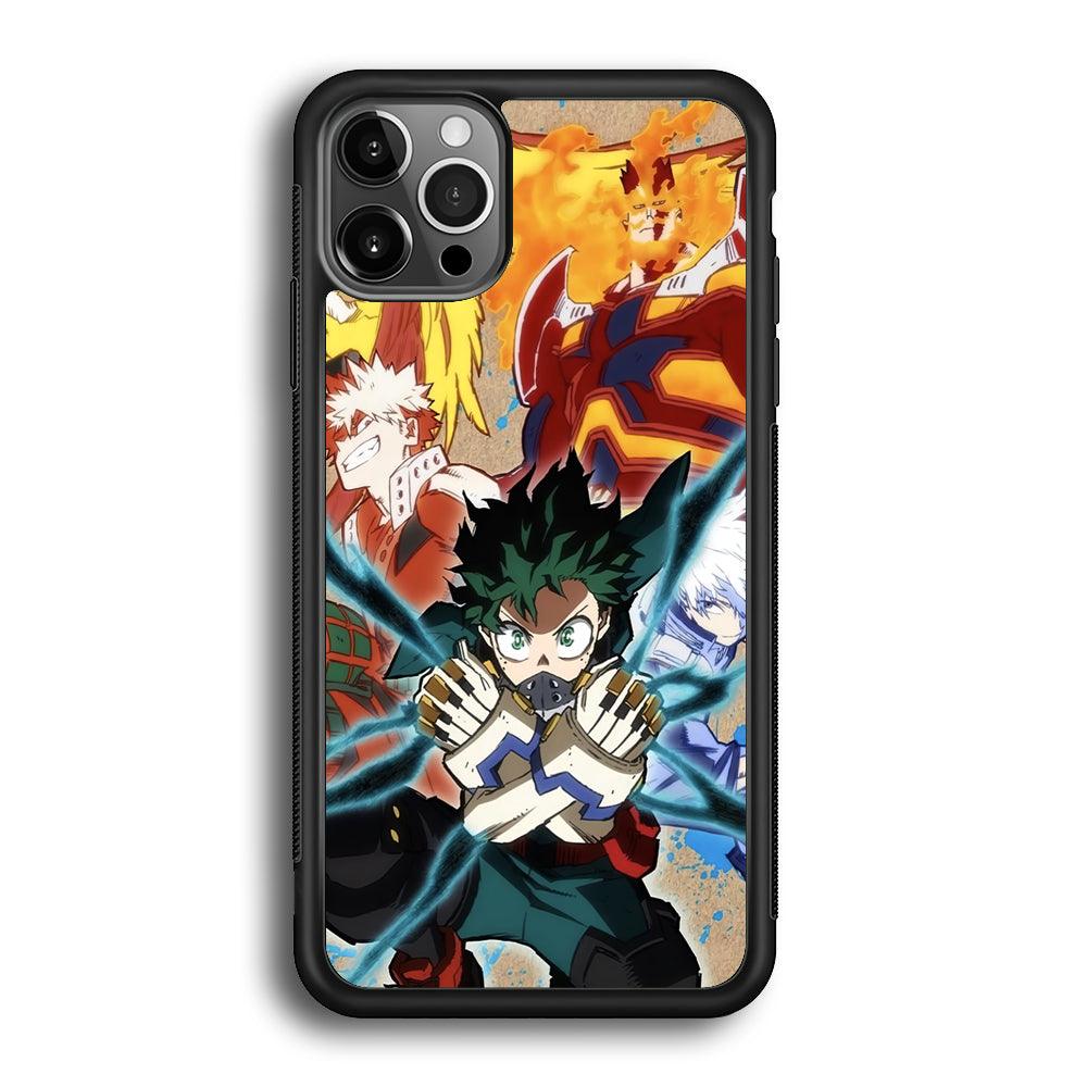 My Hero Academia Black Lightning iPhone 12 Pro Case-Rubber Black (2D Case)-Oxvistore
