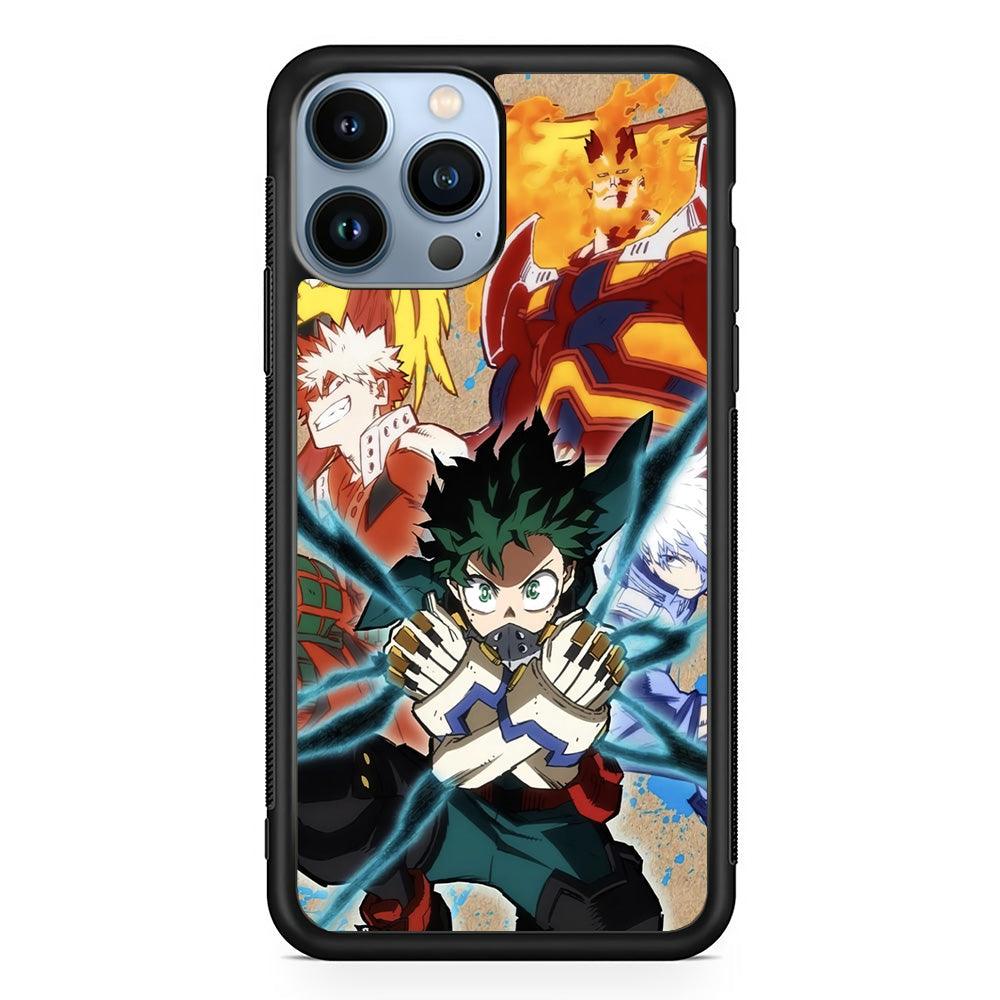 My Hero Academia Black Lightning iPhone 14 Pro Max Case-Rubber Black (2D Case)-Oxvistore