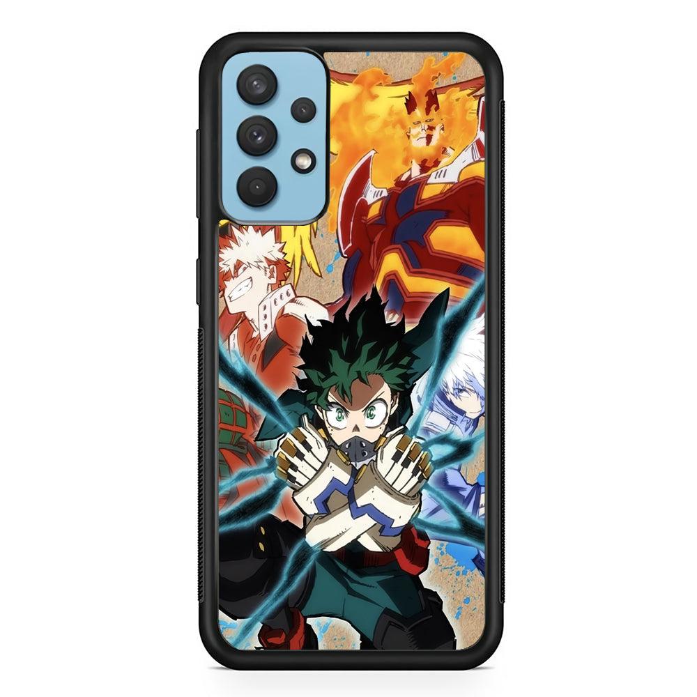 My Hero Academia Black Lightning Samsung Galaxy A32 Case-Rubber Black (2D Case)-Oxvistore