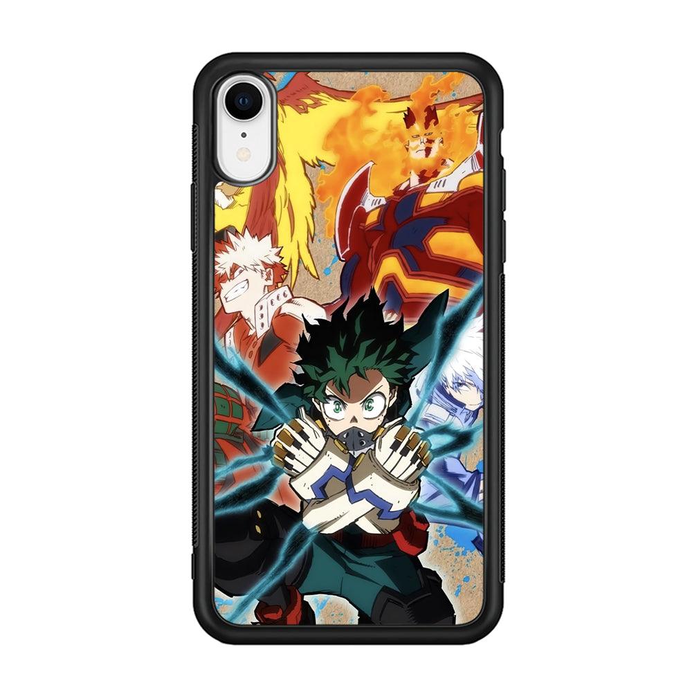 My Hero Academia Black Lightning iPhone XR Case-Rubber Black (2D Case)-Oxvistore