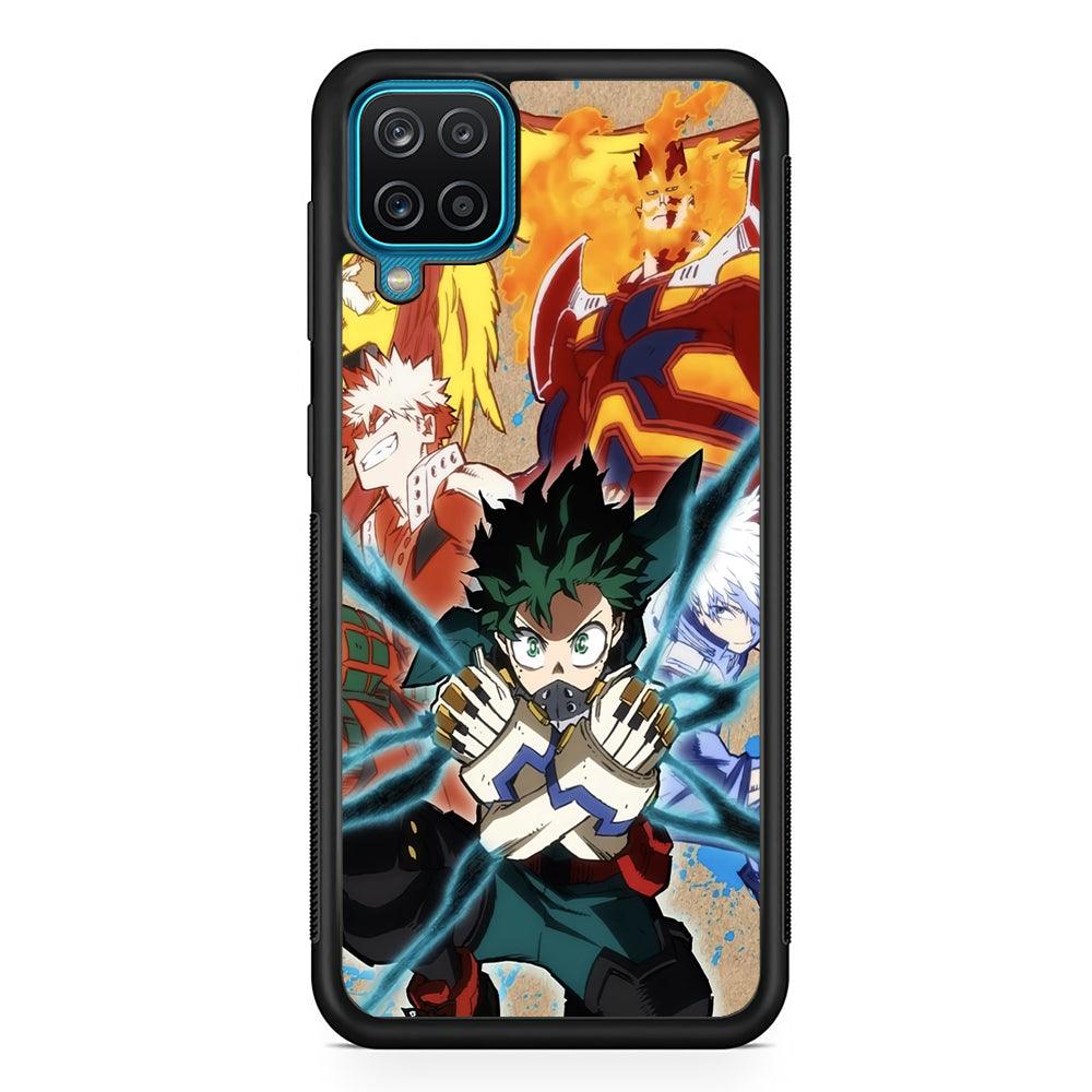 My Hero Academia Black Lightning Samsung Galaxy A12 Case-Rubber Black (2D Case)-Oxvistore