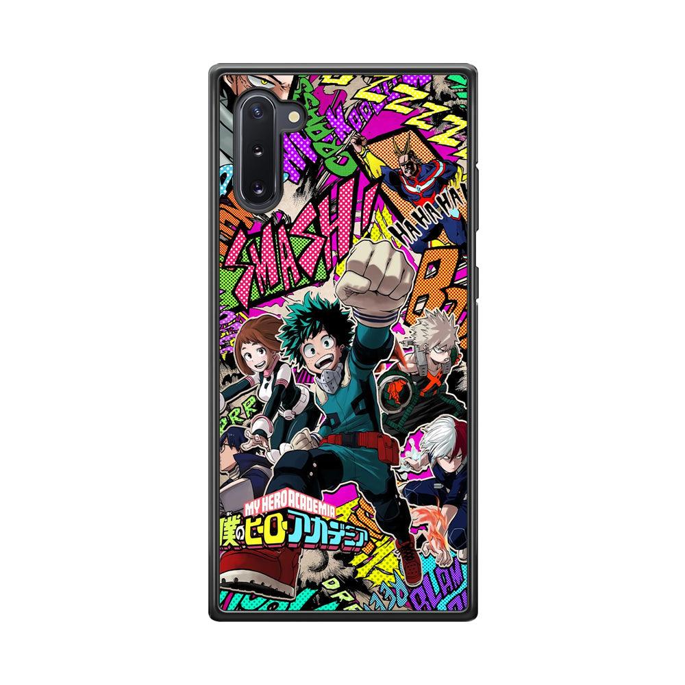 My Hero Academia Feel The Smash Samsung Galaxy Note 10 Case-Rubber Black (2D Case)-Oxvistore