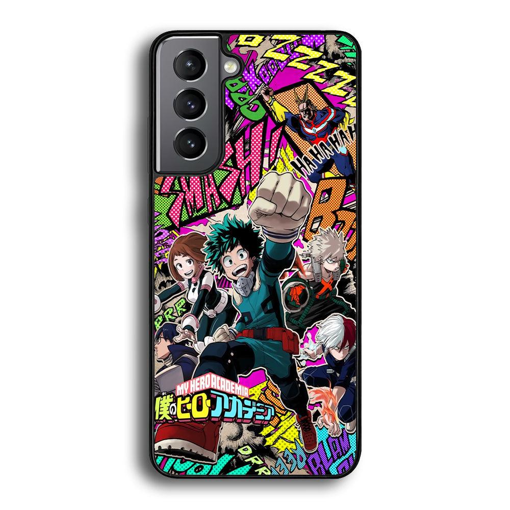 My Hero Academia Feel The Smash Samsung Galaxy S21 Case-Rubber Black (2D Case)-Oxvistore