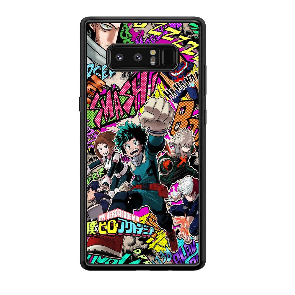 My Hero Academia Feel The Smash Samsung Galaxy Note 8 Case-Rubber Black (2D Case)-Oxvistore