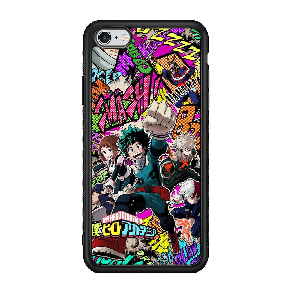 My Hero Academia Feel The Smash iPhone 6 | 6s Case-Rubber Black (2D Case)-Oxvistore