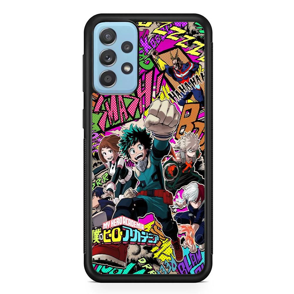 My Hero Academia Feel The Smash Samsung Galaxy A52 Case-Rubber Black (2D Case)-Oxvistore