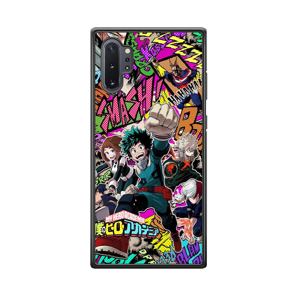 My Hero Academia Feel The Smash Samsung Galaxy Note 10 Plus Case-Rubber Black (2D Case)-Oxvistore