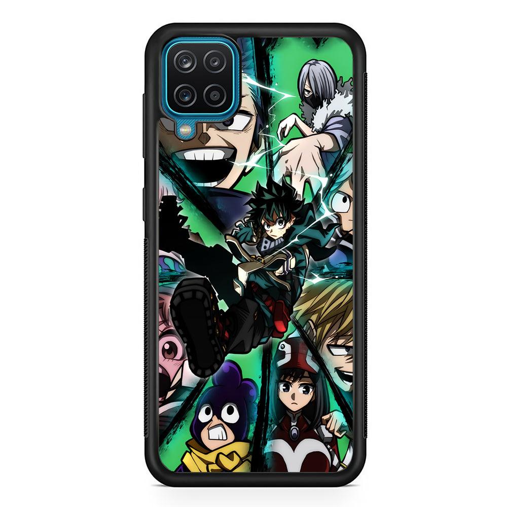 My Hero Academia a Reason to Fight Samsung Galaxy A12 Case-Rubber Black (2D Case)-Oxvistore