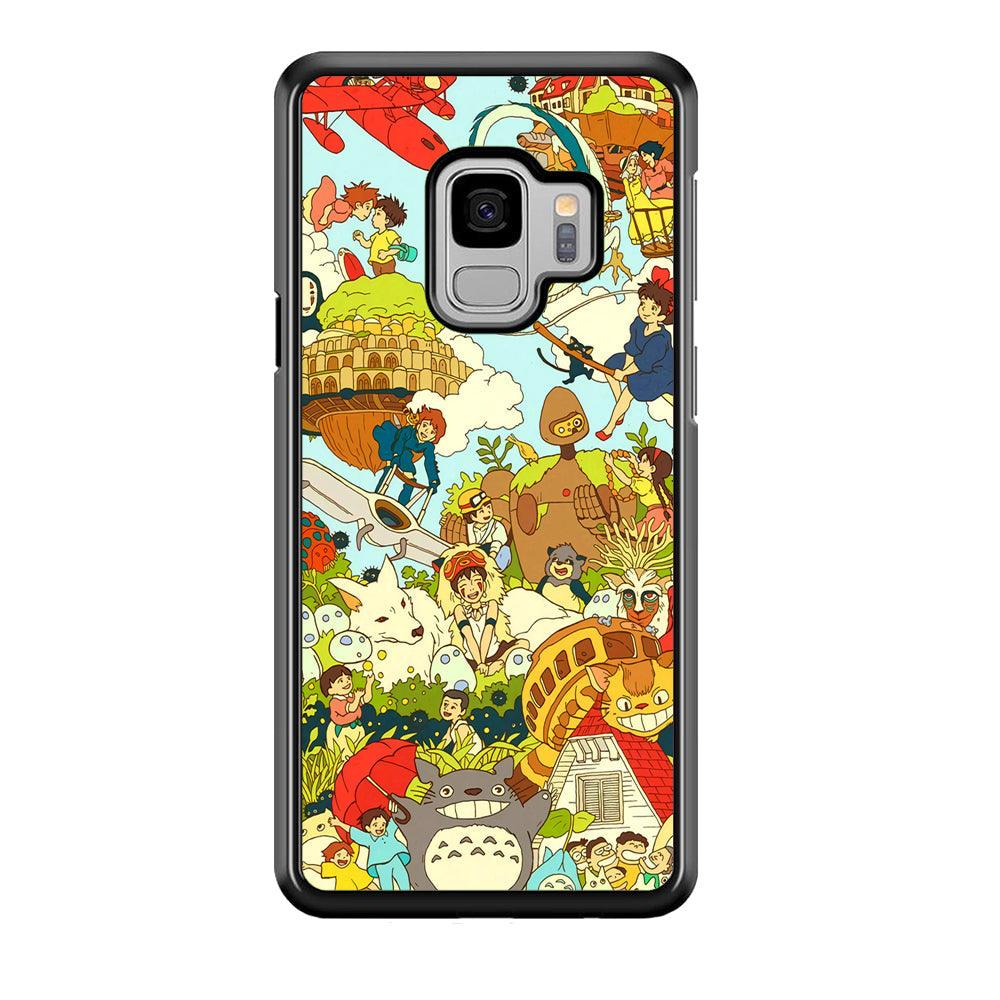 My Neighbor Totoro Family Playing Ground Samsung Galaxy S9 Case-Rubber Black (2D Case)-Oxvistore