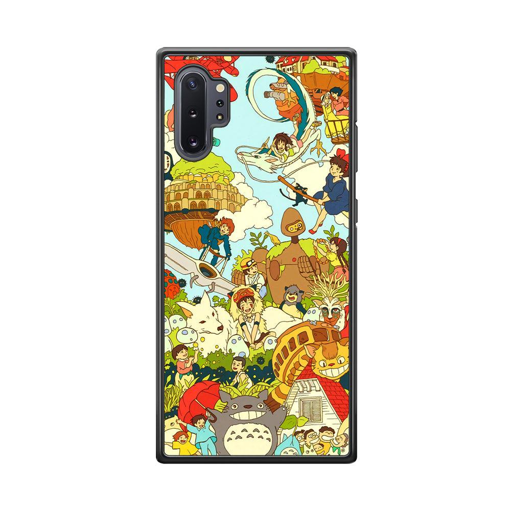 My Neighbor Totoro Family Playing Ground Samsung Galaxy Note 10 Plus Case-Rubber Black (2D Case)-Oxvistore