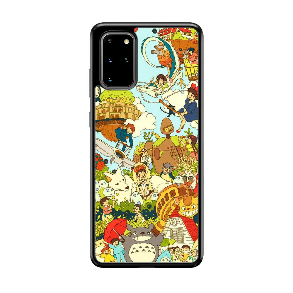 My Neighbor Totoro Family Playing Ground Samsung Galaxy S20 Plus Case-Rubber Black (2D Case)-Oxvistore