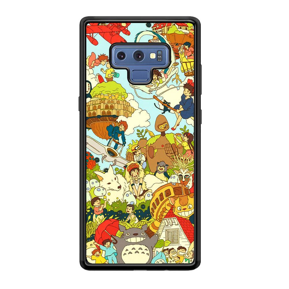 My Neighbor Totoro Family Playing Ground Samsung Galaxy Note 9 Case-Rubber Black (2D Case)-Oxvistore