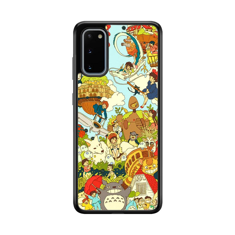 My Neighbor Totoro Family Playing Ground Samsung Galaxy S20 Case-Rubber Black (2D Case)-Oxvistore