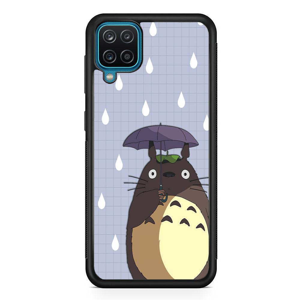 My Neighbor Totoro Ups It Rain Samsung Galaxy A12 Case-Rubber Black (2D Case)-Oxvistore