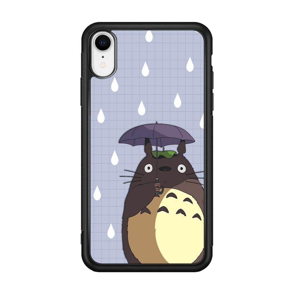 My Neighbor Totoro Ups It Rain iPhone XR Case-Rubber Black (2D Case)-Oxvistore