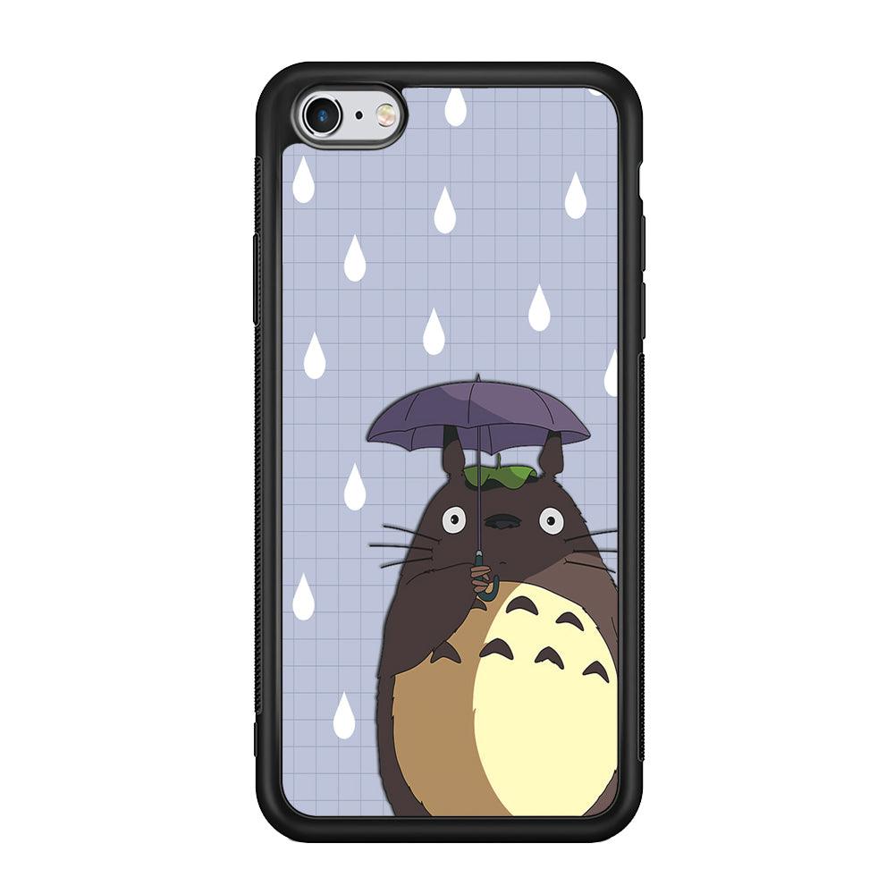 My Neighbor Totoro Ups It Rain iPhone 6 | 6s Case-Rubber Black (2D Case)-Oxvistore