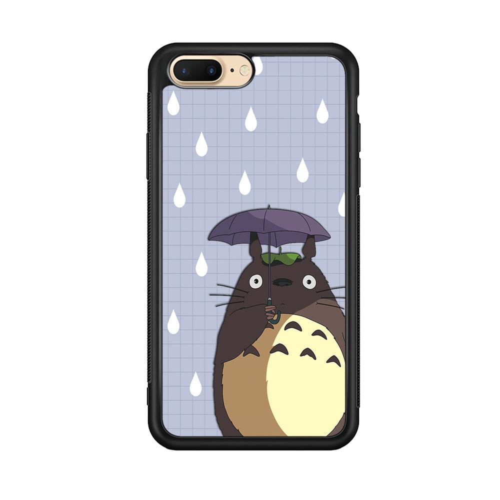 My Neighbor Totoro Ups It Rain iPhone 7 Plus Case-Rubber Black (2D Case)-Oxvistore