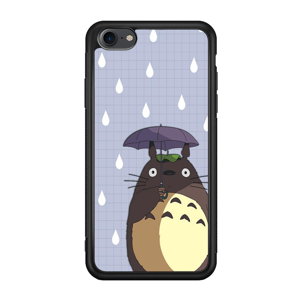 My Neighbor Totoro Ups It Rain iPhone 8 Case-Rubber Black (2D Case)-Oxvistore