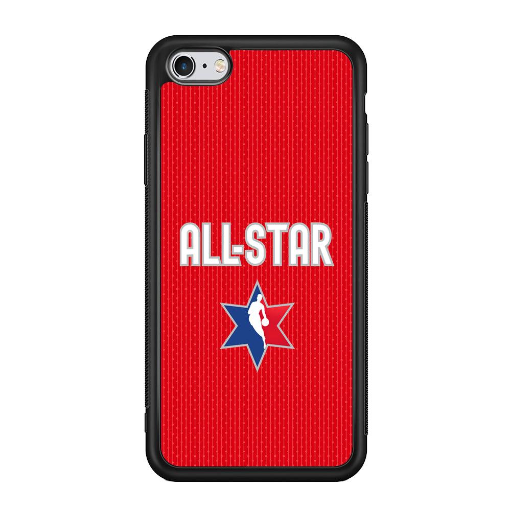 NBA All Star Red Star iPhone 6 Plus | 6s Plus Case-Rubber Black (2D Case)-Oxvistore