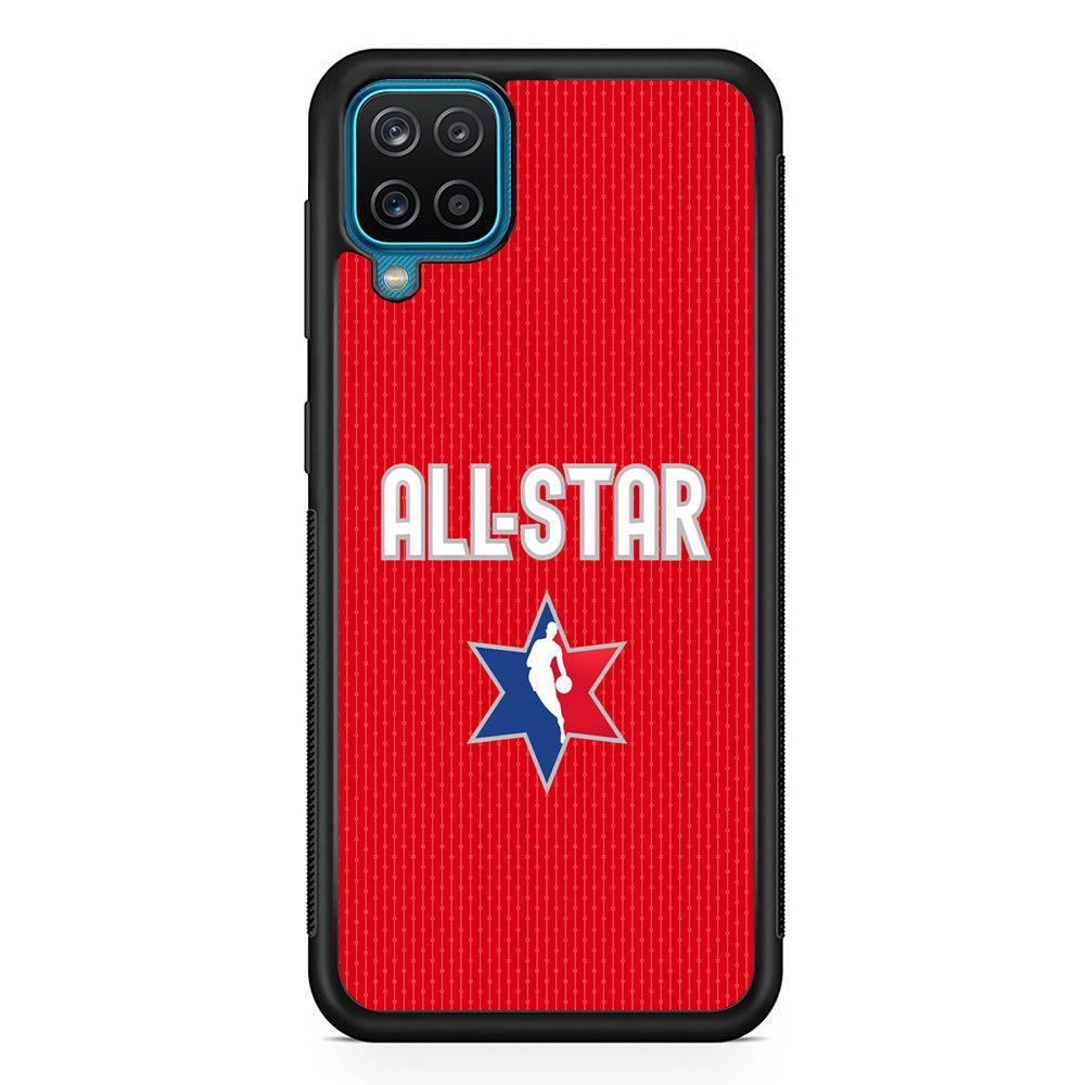 NBA All Star Red Star Samsung Galaxy A12 Case-Rubber Black (2D Case)-Oxvistore