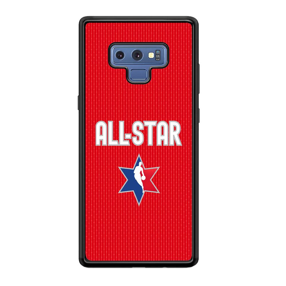 NBA All Star Red Star Samsung Galaxy Note 9 Case-Rubber Black (2D Case)-Oxvistore
