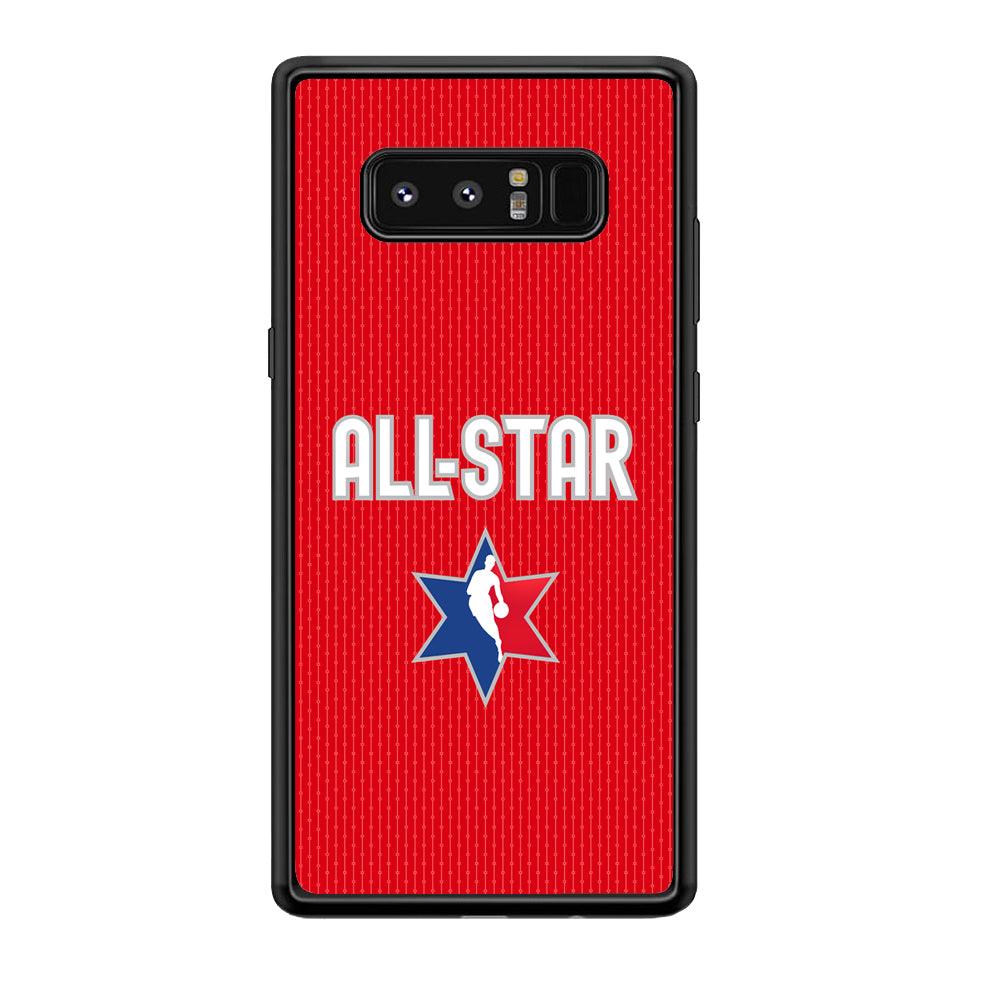 NBA All Star Red Star Samsung Galaxy Note 8 Case-Rubber Black (2D Case)-Oxvistore