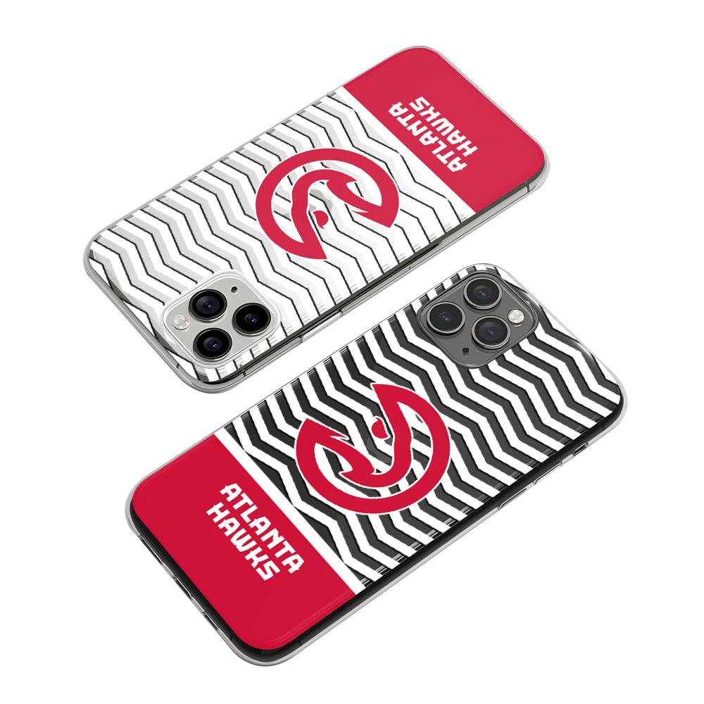 NBA Atlanta Hawks Sharp Wavy Line Pattern Clear Soft Case-Oxvistore