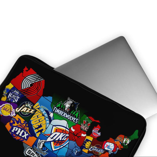 NBA Basketball Team Map Laptop Sleeve Protective Cover-Oxvistore