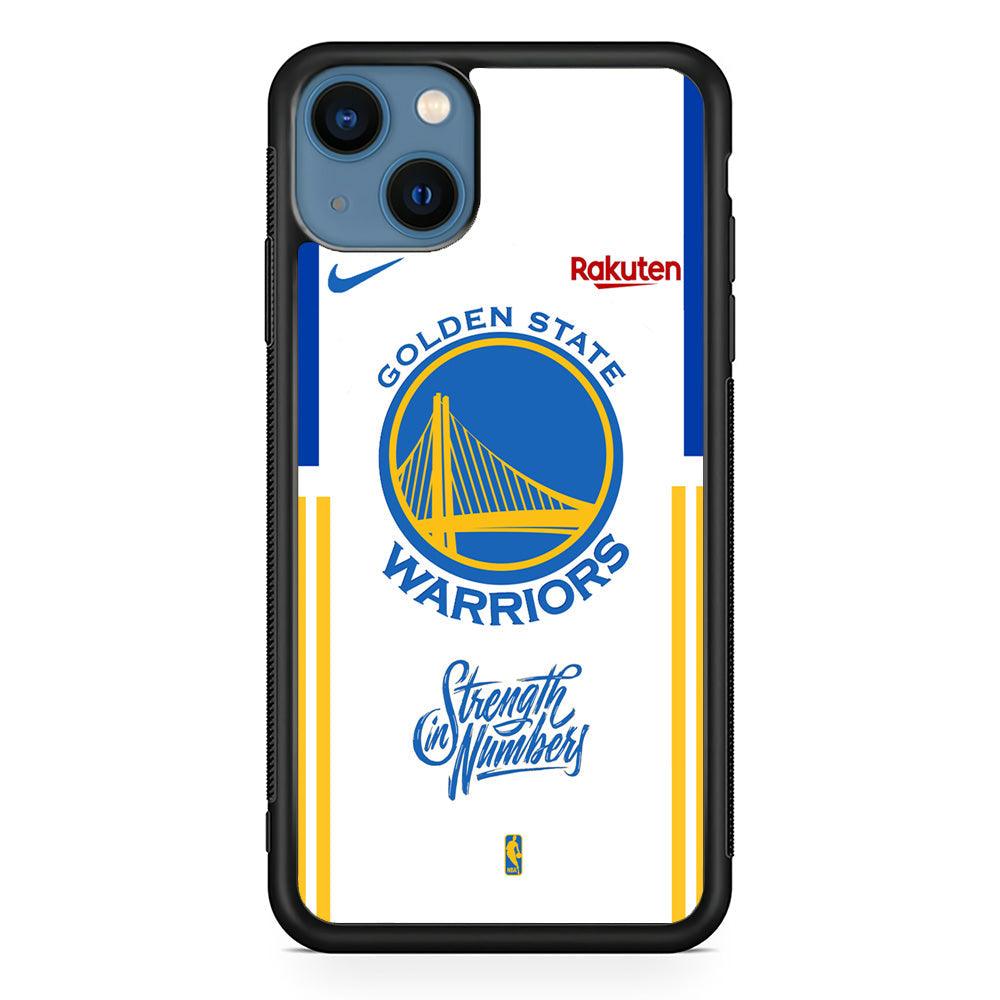 NBA Golden State Warriors Strength in Numbers iPhone 15 Plus Case-Rubber White (2D Case)-Oxvistore