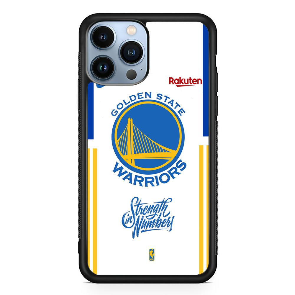NBA Golden State Warriors Strength in Numbers iPhone 14 Pro Max Case-Rubber White (2D Case)-Oxvistore