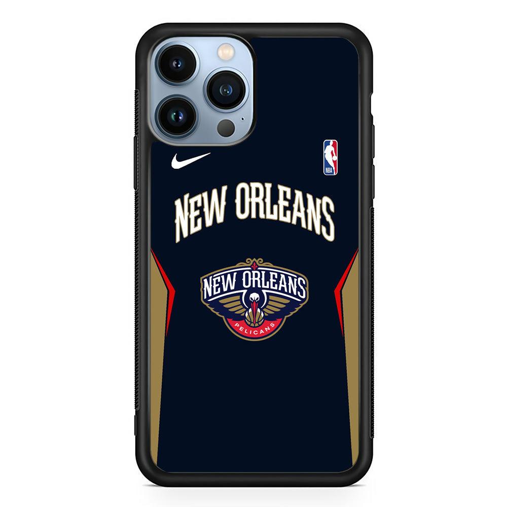 NBA New Orleans Pelicans Jersey Taste iPhone 14 Pro Max Case-Rubber Black (2D Case)-Oxvistore