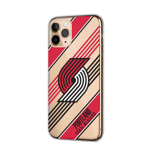 NBA Portland Trail Blazers Black Red Cross Clear Soft Case-Oxvistore