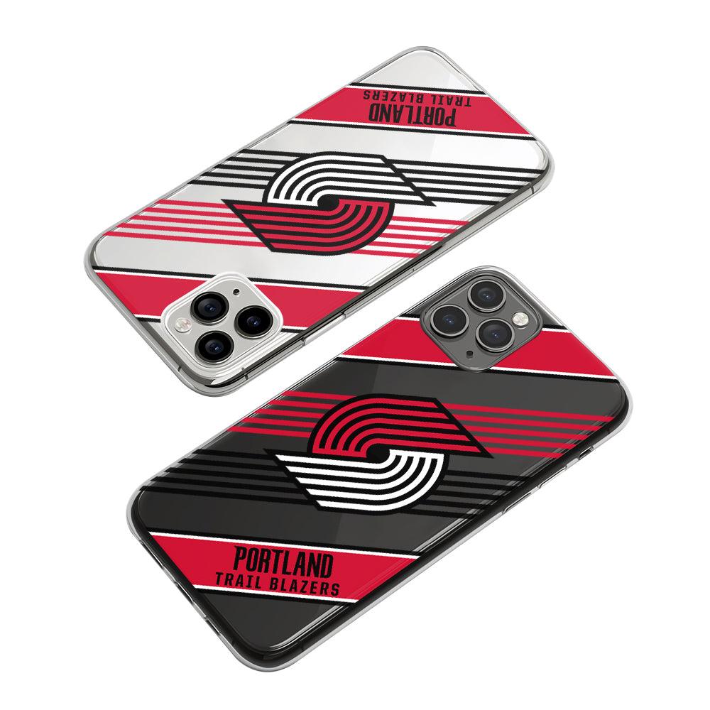 NBA Portland Trail Blazers Black Red Cross Clear Soft Case-Oxvistore
