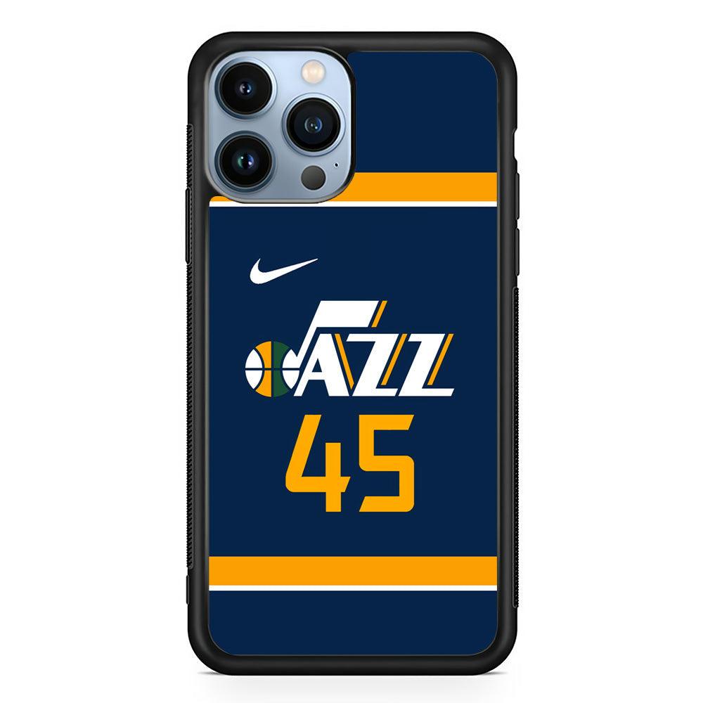 NBA Utah Jazz Jersey iPhone 14 Pro Max Case-Rubber White (2D Case)-Oxvistore