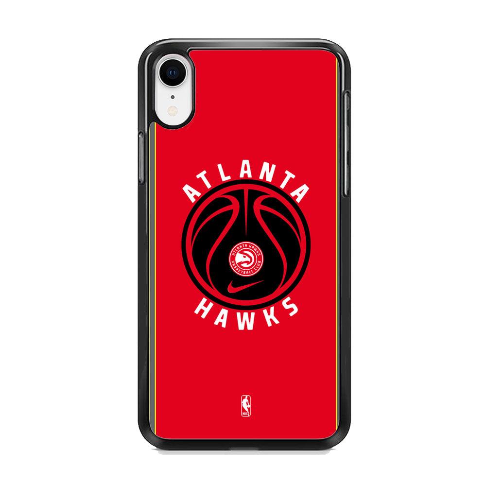 NBA Atlanta Hawks Simplicity iPhone XR Case-Rubber Black (2D Case)-Oxvistore