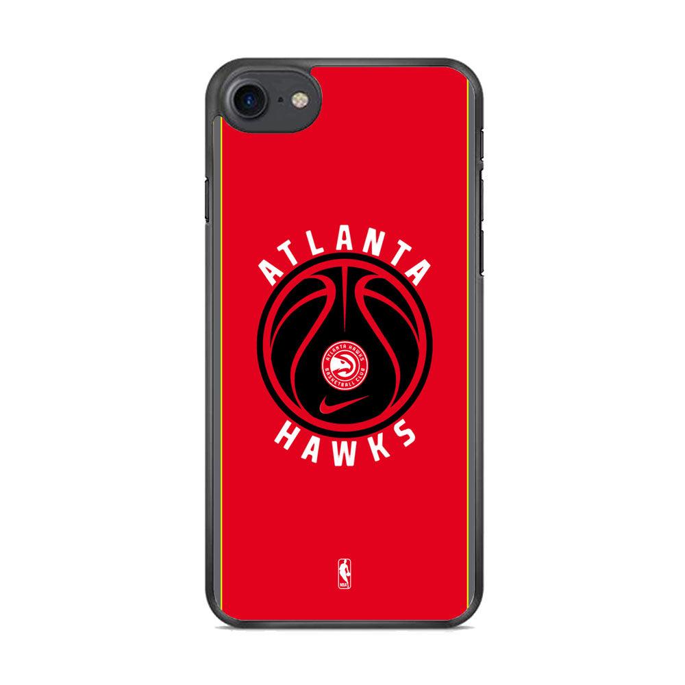 NBA Atlanta Hawks Simplicity iPhone 8 Case-Rubber Black (2D Case)-Oxvistore