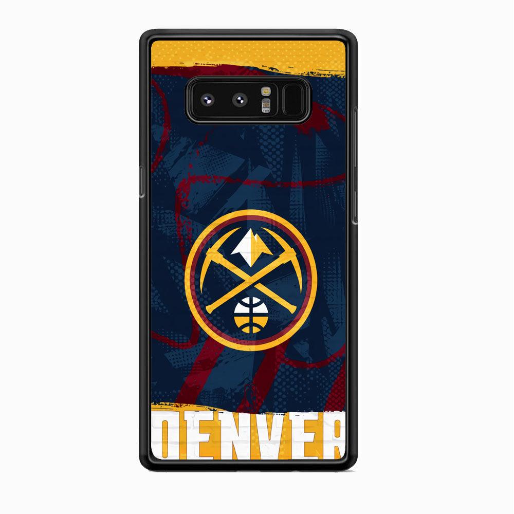 NBA Denver Nuggets Art of Legacy Samsung Galaxy Note 8 Case-Rubber White (2D Case)-Oxvistore