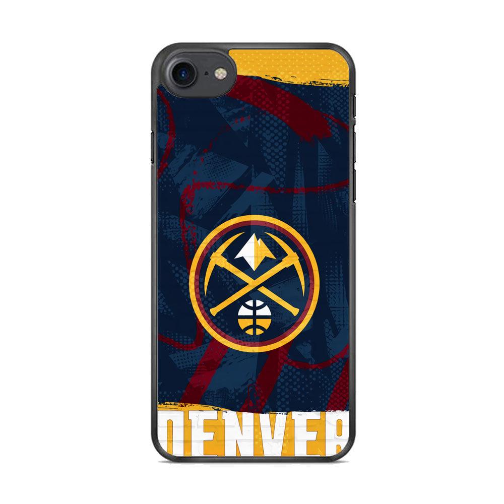 NBA Denver Nuggets Art of Legacy iPhone 8 Case-Rubber White (2D Case)-Oxvistore