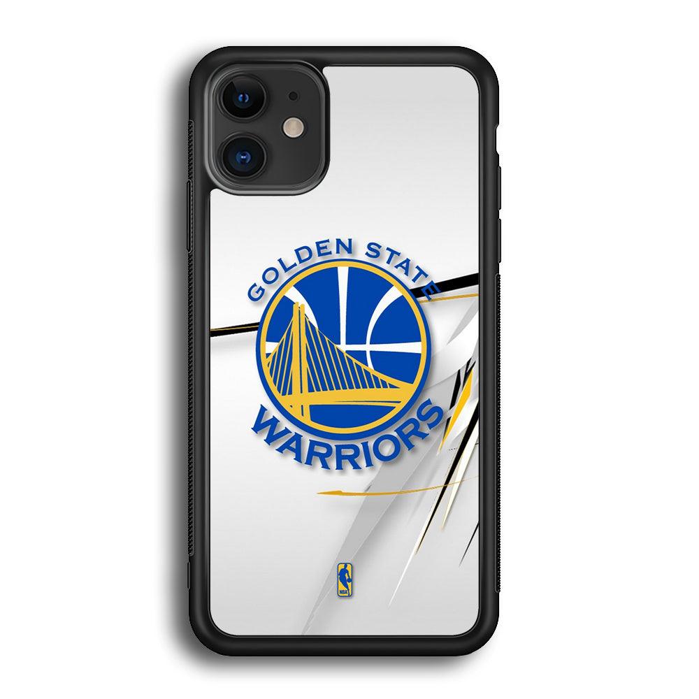 NBA Golden State Warriors Abstract Scratch iPhone 11 Case-Rubber Black (2D Case)-Oxvistore