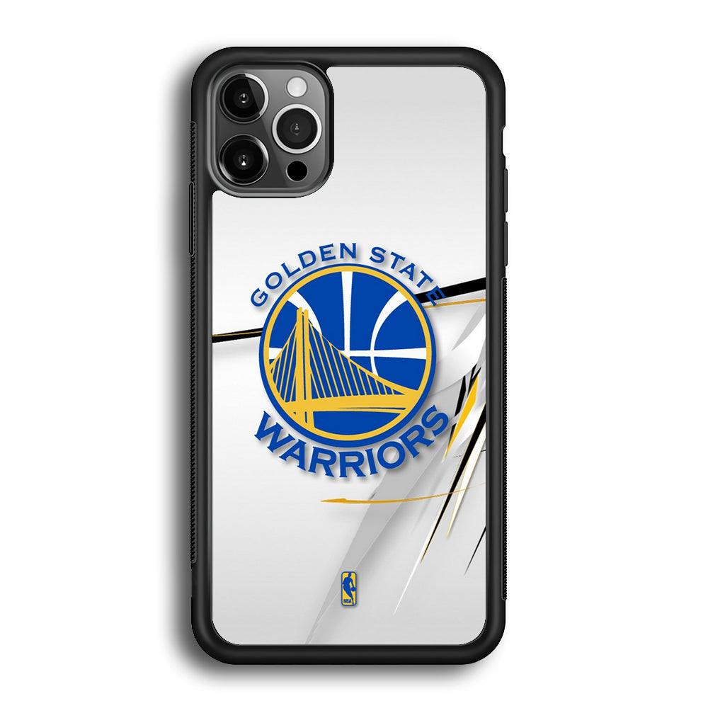 NBA Golden State Warriors Abstract Scratch iPhone 12 Pro Max Case-Rubber Black (2D Case)-Oxvistore