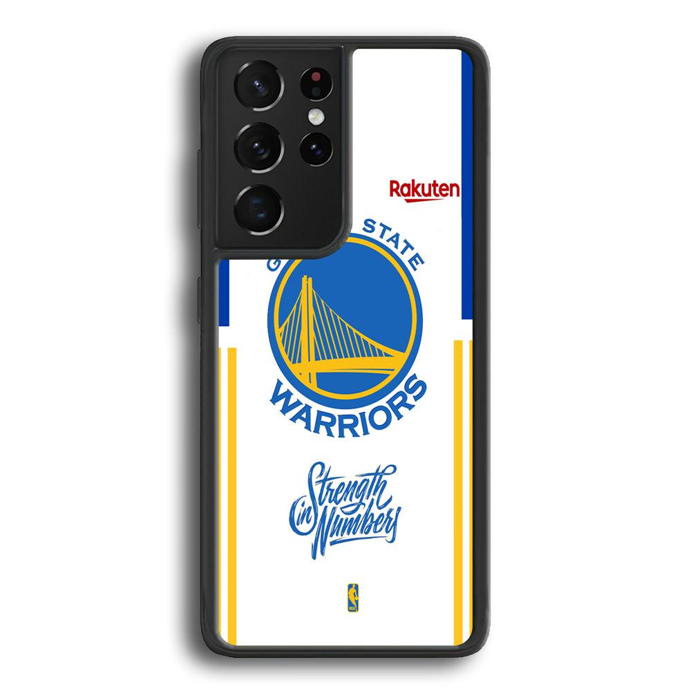 NBA Golden State Warriors Strength in Numbers Samsung Galaxy S22 Ultra Case-Rubber Black (2D Case)-Oxvistore