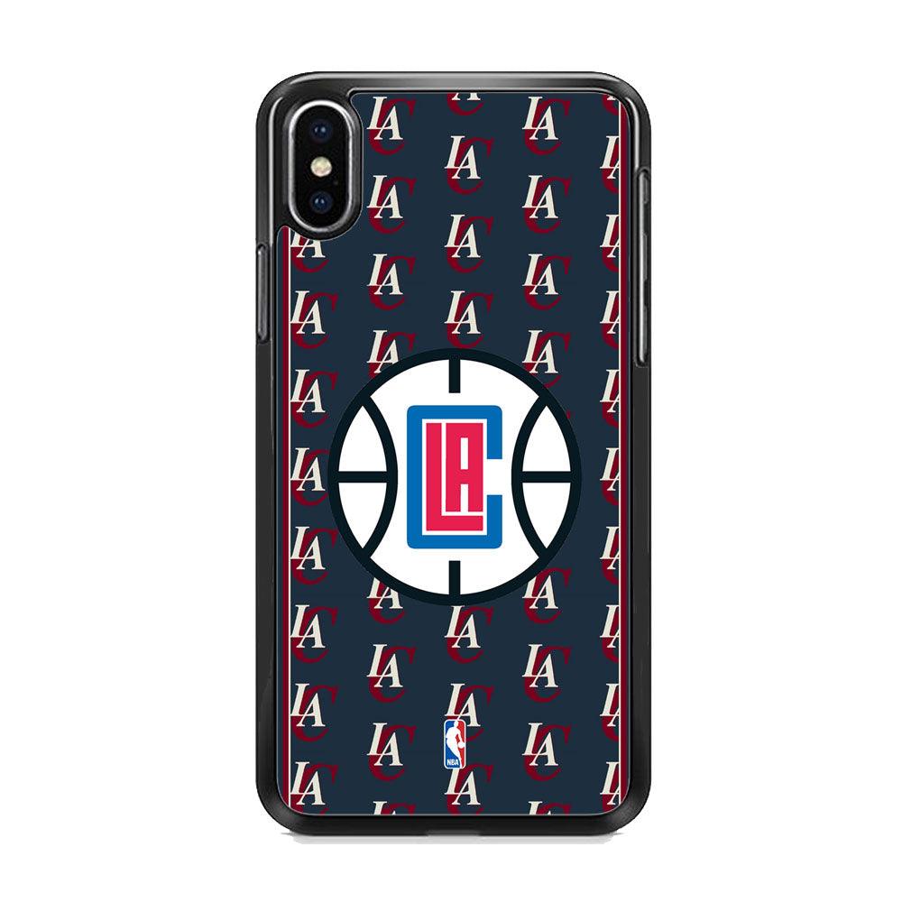 NBA Los Angeles Clippers Precis of Club iPhone XS MAX Case-Rubber Black (2D Case)-Oxvistore