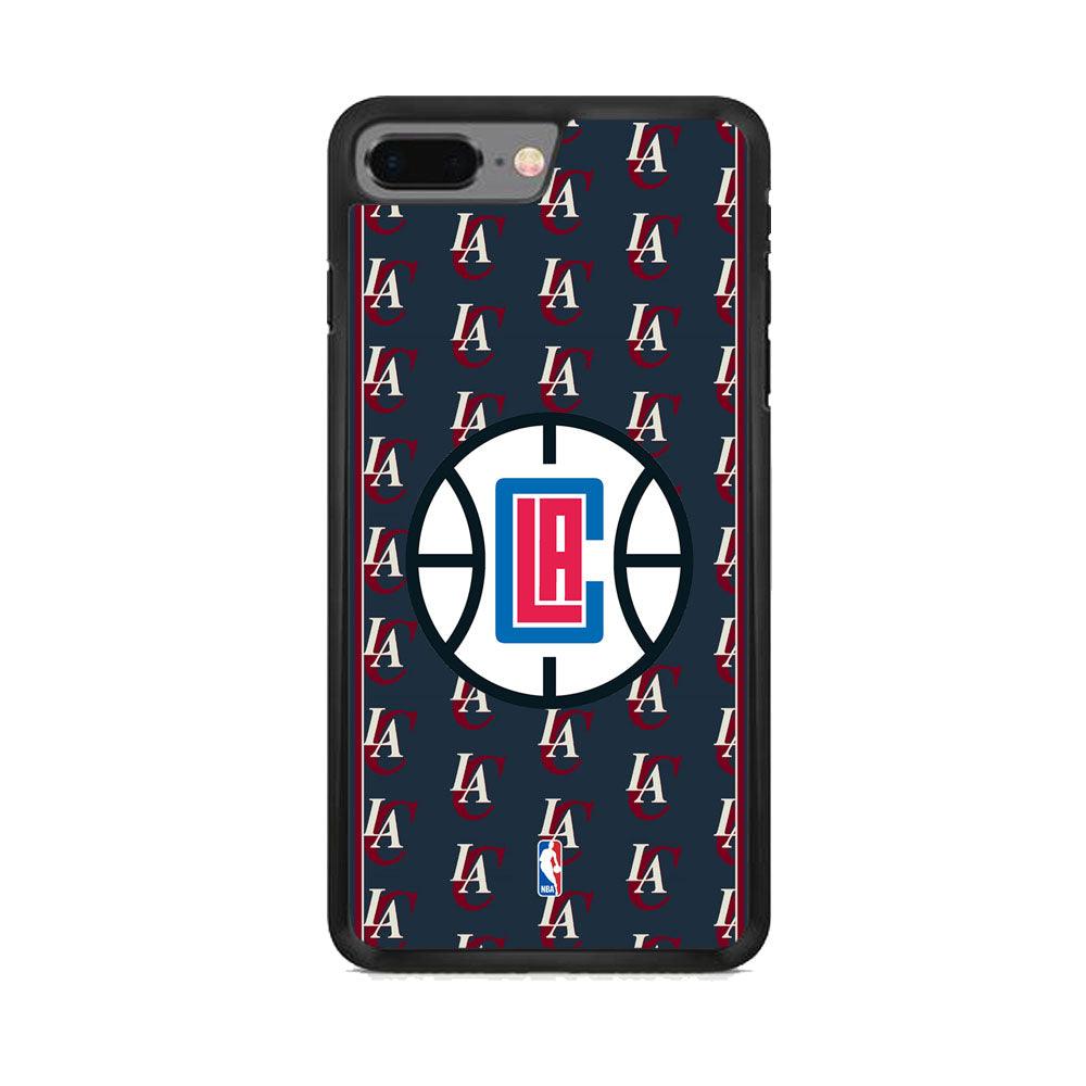 NBA Los Angeles Clippers Precis of Club iPhone 8 Plus Case-Rubber Black (2D Case)-Oxvistore