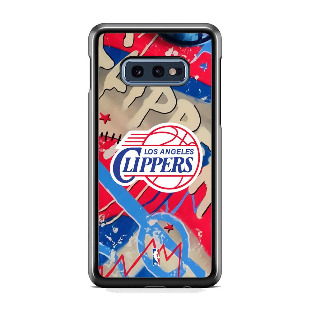 NBA Los Angeles Clippers Street Arts Samsung Galaxy S10E Case-Rubber Black (2D Case)-Oxvistore