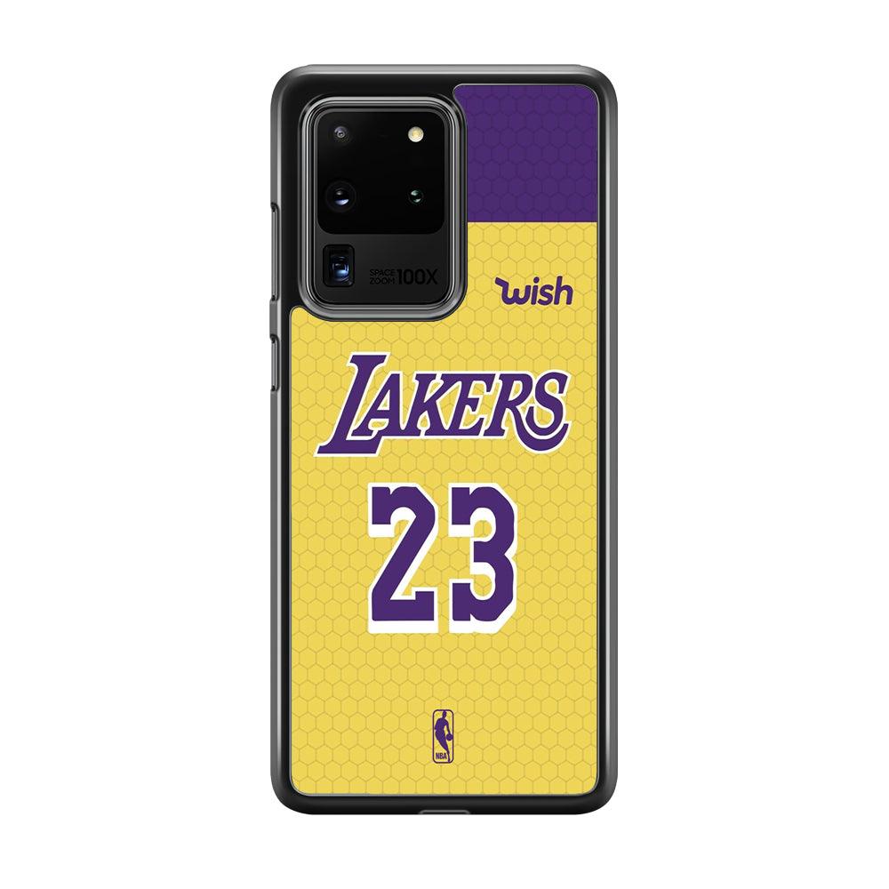 NBA Los Angeles Lakers Lebron Hexa Jersey Samsung Galaxy S20 Ultra Case-Rubber Black (2D Case)-Oxvistore