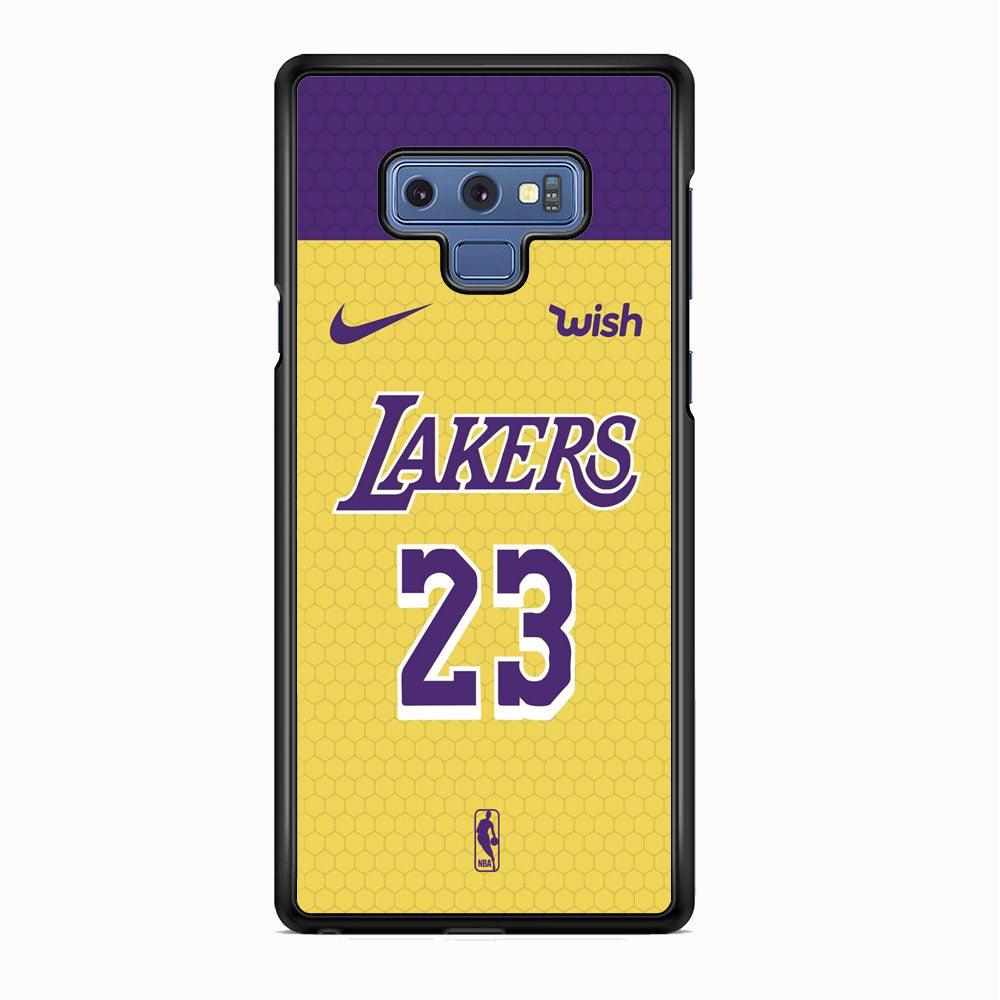 NBA Los Angeles Lakers Lebron Hexa Jersey Samsung Galaxy Note 9 Case-Rubber Black (2D Case)-Oxvistore